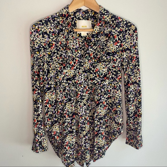 Anthropologie Maeve Matilda Button Down Long Sleeve Blouse XS - Picture 1 of 6